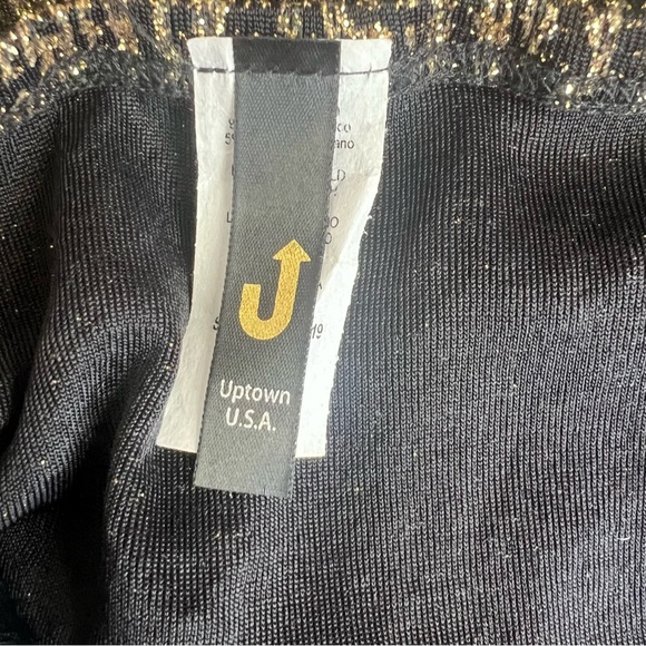 Vintage 90s Uptown USA Gold Sparkle Stretch Maxi Dress - Picture 8 of 8